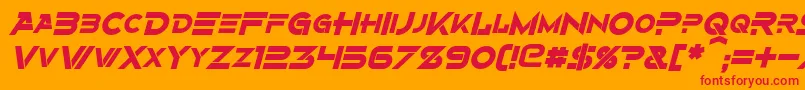 AlternityBoldItalic Font – Red Fonts on Orange Background