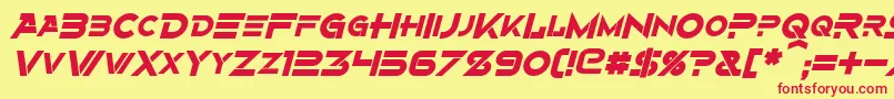 AlternityBoldItalic Font – Red Fonts on Yellow Background