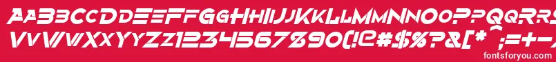 AlternityBoldItalic Font – White Fonts on Red Background