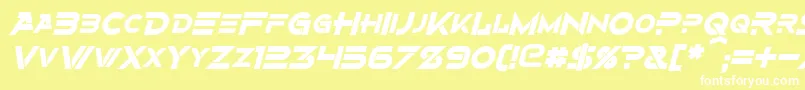 AlternityBoldItalic Font – White Fonts on Yellow Background