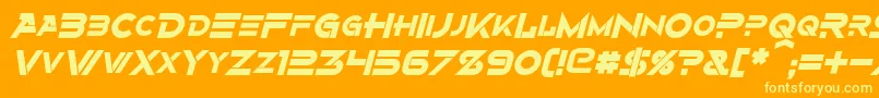 AlternityBoldItalic Font – Yellow Fonts on Orange Background