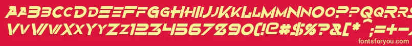 AlternityBoldItalic Font – Yellow Fonts on Red Background