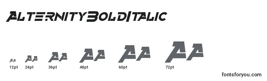 Размеры шрифта AlternityBoldItalic
