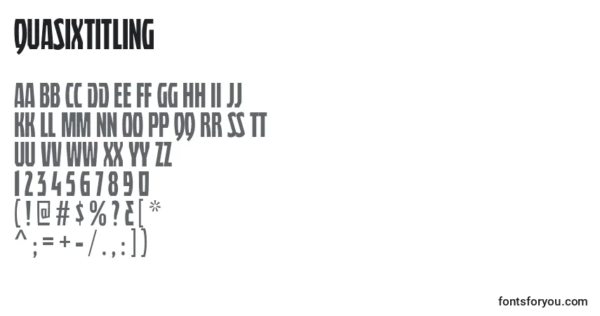 Schriftart QuasixTitling – Alphabet, Zahlen, spezielle Symbole