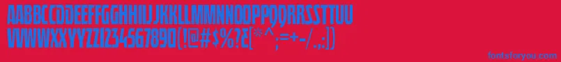 フォントQuasixTitling – 赤い背景に青い文字