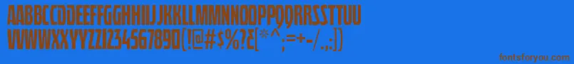 QuasixTitling Font – Brown Fonts on Blue Background