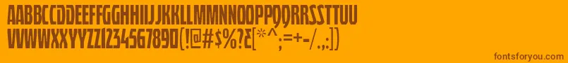 Saiba mais sobre a fonte QuasixTitling Fonte QuasixTitling – fontes marrons em um fundo laranja