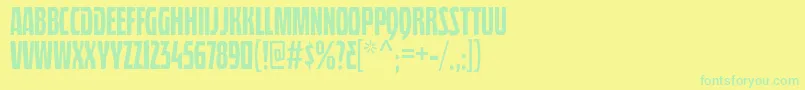 フォントQuasixTitling – 黄色い背景に緑の文字