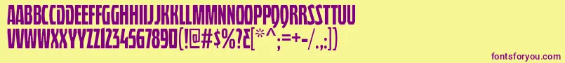 QuasixTitling Font – Purple Fonts on Yellow Background