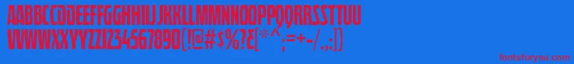 QuasixTitling Font – Red Fonts on Blue Background
