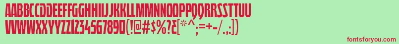 Шрифт QuasixTitling – красные шрифты на зелёном фоне