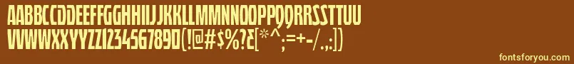 QuasixTitling Font – Yellow Fonts on Brown Background