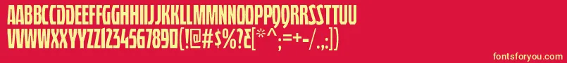 フォントQuasixTitling – 黄色の文字、赤い背景