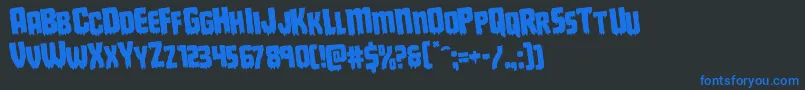 Weitere Informationen zur Deathbloodrotate-Schriftart Deathbloodrotate-Schriftart – Blaue Schriften auf schwarzem Hintergrund