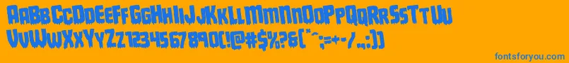 Deathbloodrotate-Schriftart – Blaue Schriften auf orangefarbenem Hintergrund