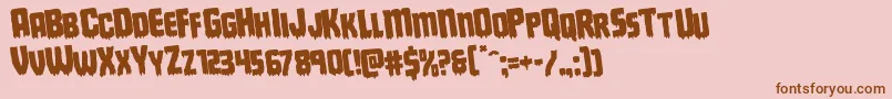 Deathbloodrotate Font – Brown Fonts on Pink Background