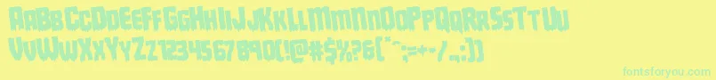 Deathbloodrotate Font – Green Fonts on Yellow Background