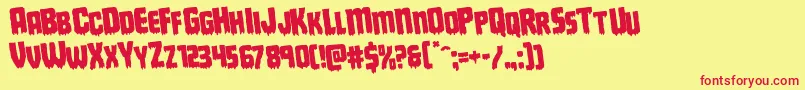 Deathbloodrotate Font – Red Fonts on Yellow Background
