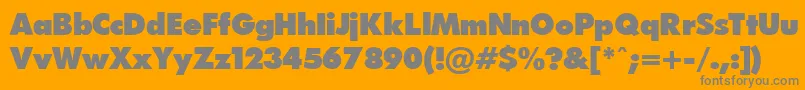 フォントFuturaPressPress – オレンジの背景に灰色の文字