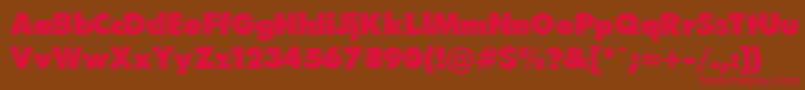 FuturaPressPress Font – Red Fonts on Brown Background