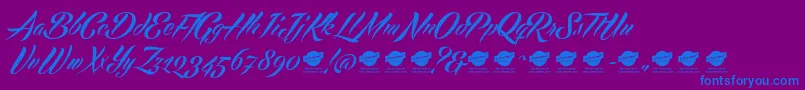 EchinosParkScriptPersonalUseOnly Font – Blue Fonts on Purple Background