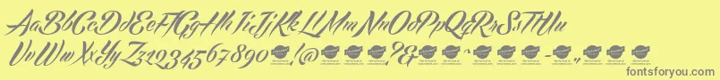 EchinosParkScriptPersonalUseOnly Font – Gray Fonts on Yellow Background