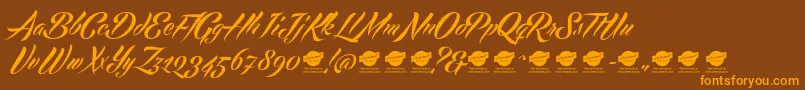 EchinosParkScriptPersonalUseOnly Font – Orange Fonts on Brown Background