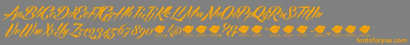 EchinosParkScriptPersonalUseOnly Font – Orange Fonts on Gray Background