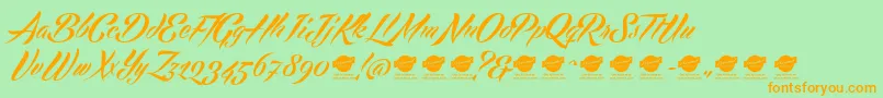 EchinosParkScriptPersonalUseOnly Font – Orange Fonts on Green Background