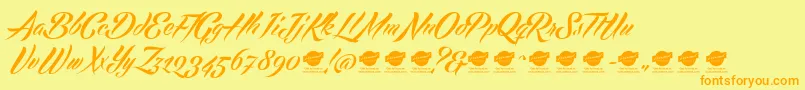 EchinosParkScriptPersonalUseOnly Font – Orange Fonts on Yellow Background