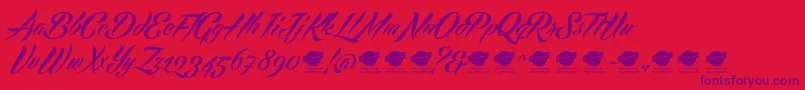 EchinosParkScriptPersonalUseOnly-Schriftart – Violette Schriften auf rotem Hintergrund