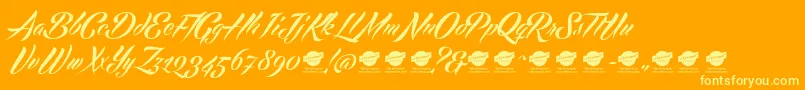 EchinosParkScriptPersonalUseOnly Font – Yellow Fonts on Orange Background