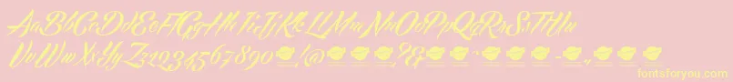 EchinosParkScriptPersonalUseOnly Font – Yellow Fonts on Pink Background