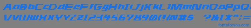 フォントDs Man – 灰色の背景に青い文字