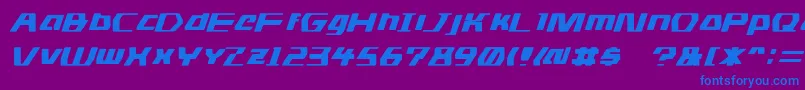 Ds Man Font – Blue Fonts on Purple Background