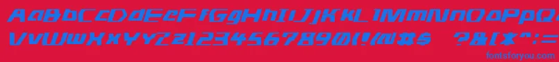 Ds Man Font – Blue Fonts on Red Background