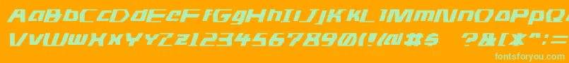 Ds Man Font – Green Fonts on Orange Background