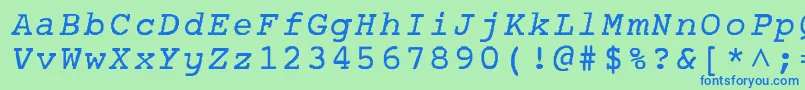 AplNormal Font – Blue Fonts on Green Background