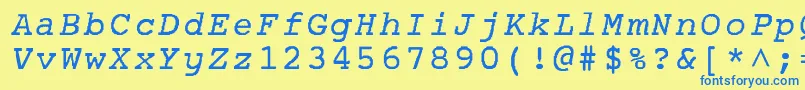 AplNormal Font – Blue Fonts on Yellow Background