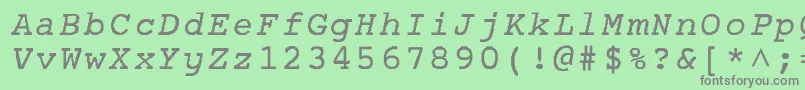 フォントAplNormal – 緑の背景に灰色の文字