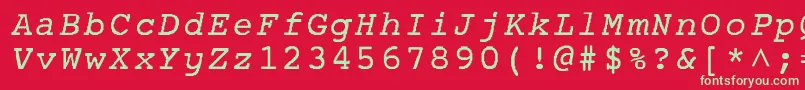 AplNormal-Schriftart – Grüne Schriften auf rotem Hintergrund