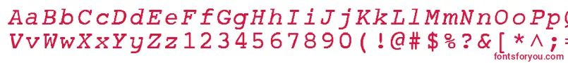 フォントAplNormal – 白い背景に赤い文字