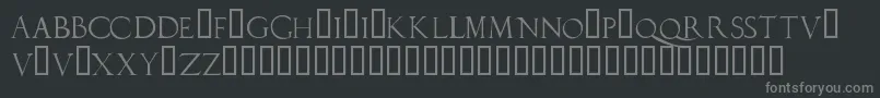 Fonte Duererlatincapitals – fontes cinzas em um fundo preto