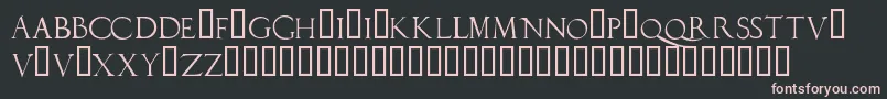Duererlatincapitals-Schriftart – Rosa Schriften auf schwarzem Hintergrund
