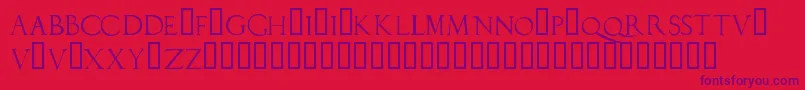 Duererlatincapitals-Schriftart – Violette Schriften auf rotem Hintergrund