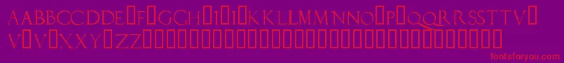 フォントDuererlatincapitals – 紫の背景に赤い文字