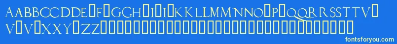 fuente Duererlatincapitals – Fuentes Amarillas Sobre Fondo Azul