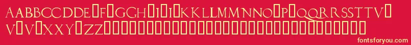 Duererlatincapitals Font – Yellow Fonts on Red Background