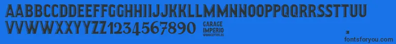 GarageImperio Font – Black Fonts on Blue Background