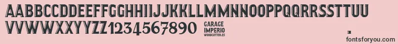 Fonte GarageImperio – fontes pretas em um fundo rosa